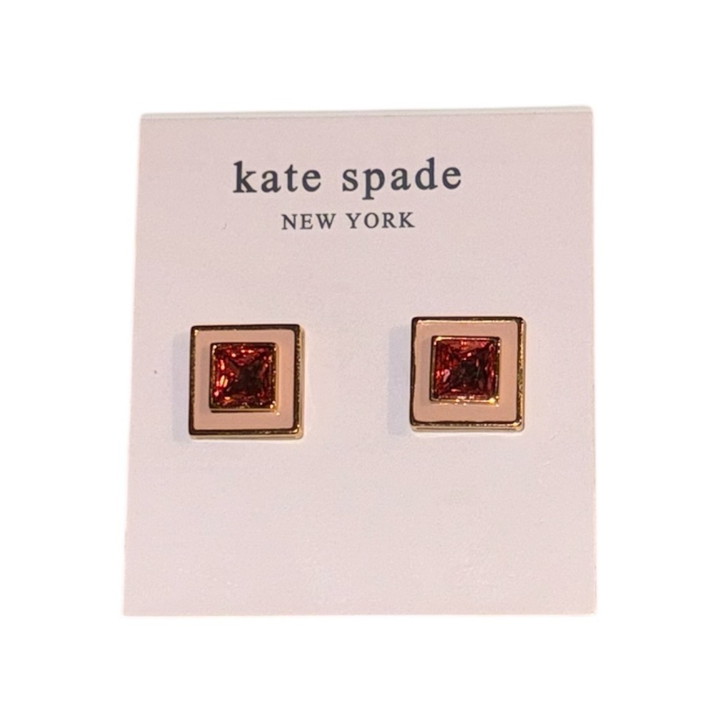 Kate Spade Mod Square Button Stud Earrings - Picture 2 of 3